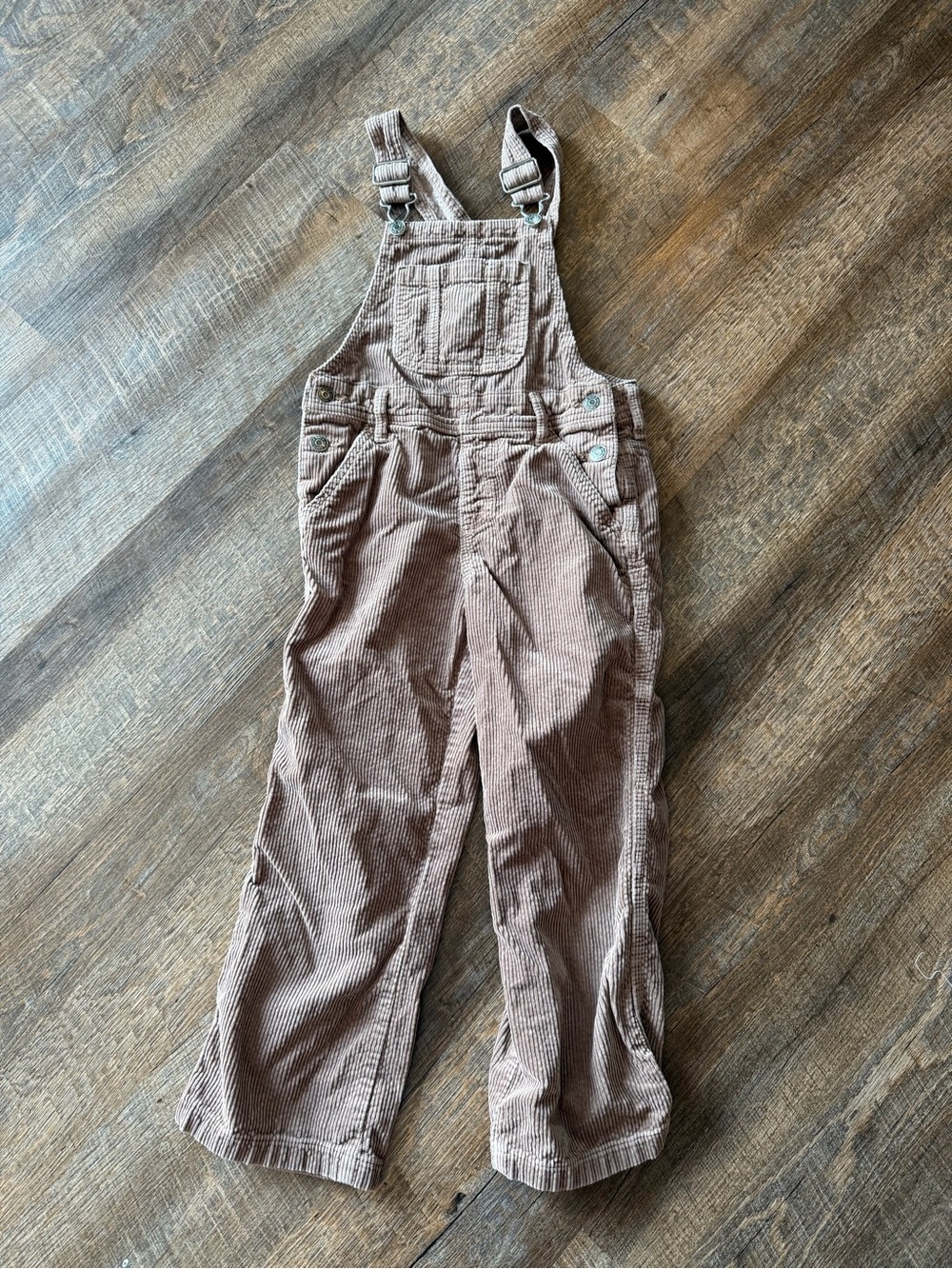 Cat & Jack Girls Brown Corduroy Overalls Size 6/7 Adjustable Straps